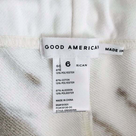 New! Good American Summer Sweat Tie Dye Drawstring Jogger Lounging Casual Shorts - Picture 7 of 7